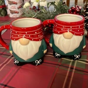 NWOT Harry & David Ceramic Christmas Gnome Mugs